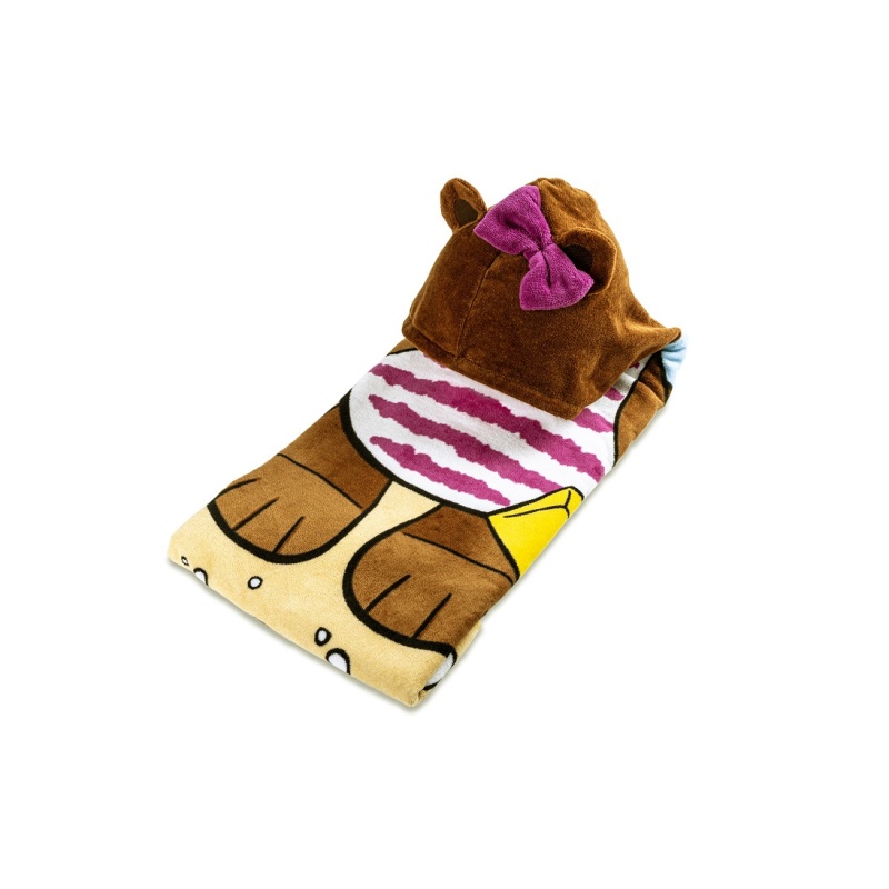 Tüdrukute kapuutsiga vannirätik